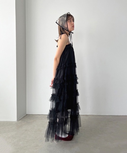 Jewelobe（ジュエローブ）の「ドットチュールフリルボリュームワンピース（ワンピース・レディース・ホワイト/ブラック・FREE）」の13枚目の写真