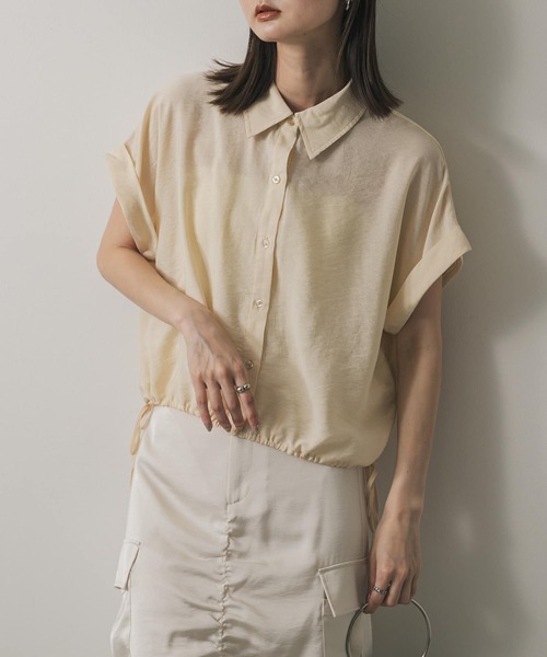 SENSE OF PLACE by URBAN RESEARCH（センスオブプレイスバイアーバンリサーチ）の「クロップドバルーンブラウス（シャツ/ブラウス・レディース・ブルー系その他/チャコールグレー/ベージュ/オフホワイト・ONE）」の3枚目の写真