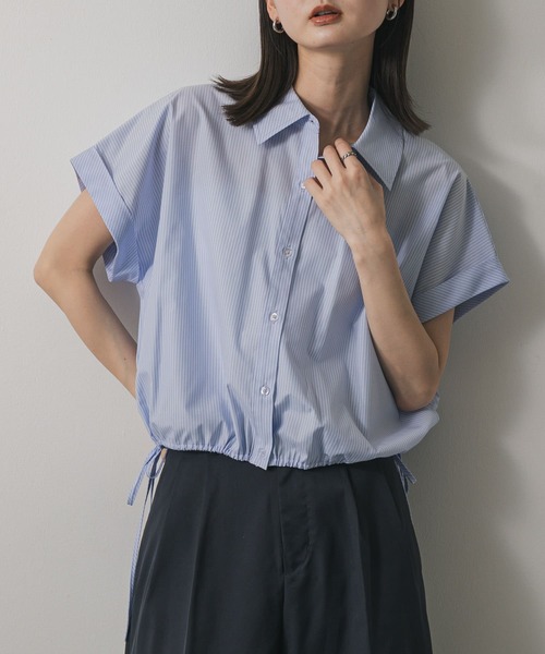 SENSE OF PLACE by URBAN RESEARCH（センスオブプレイスバイアーバンリサーチ）の「クロップドバルーンブラウス（シャツ/ブラウス・レディース・ブルー系その他/チャコールグレー/ベージュ/オフホワイト・ONE）」の4枚目の写真