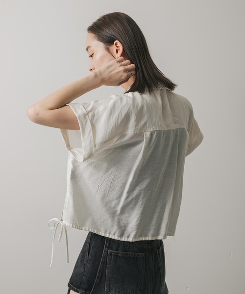 SENSE OF PLACE by URBAN RESEARCH（センスオブプレイスバイアーバンリサーチ）の「クロップドバルーンブラウス（シャツ/ブラウス・レディース・ブルー系その他/チャコールグレー/ベージュ/オフホワイト・ONE）」の15枚目の写真