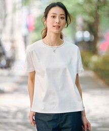 J.PRESS（ジェイプレス）の「【WEB限定カラーあり・洗える】コットンスムース ハシゴレース カットソー（Tシャツ/カットソー）」