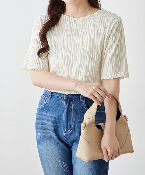 Remind me and forever（リマインドミーアンドフォーエバー）の「【選べるデザイン】ウェーブジャガードプルオーバー（Tシャツ/カットソー・レディース・アイボリー/ブラック系その他/ブラック/ホワイト系その他・FREE）」の21枚目の写真