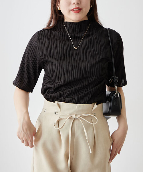 Remind me and forever（リマインドミーアンドフォーエバー）の「【選べるデザイン】ウェーブジャガードプルオーバー（Tシャツ/カットソー・レディース・アイボリー/ブラック系その他/ブラック/ホワイト系その他・FREE）」の8枚目の写真