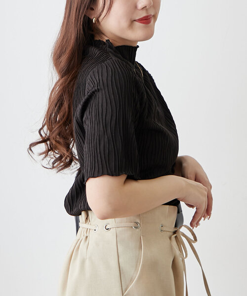 Remind me and forever（リマインドミーアンドフォーエバー）の「【選べるデザイン】ウェーブジャガードプルオーバー（Tシャツ/カットソー・レディース・アイボリー/ブラック系その他/ブラック/ホワイト系その他・FREE）」の12枚目の写真