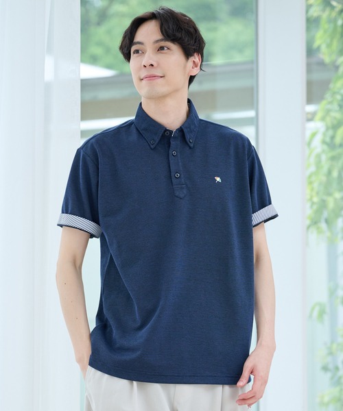 セール】シャンブレー鹿の子 ボタンダウン ポロTシャツ（ポロシャツ