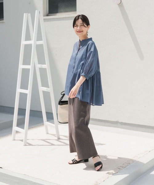 URBAN RESEARCH DOORS（アーバンリサーチドアーズ）の「『UR TECH』ボイルサイドギャザーブラウス（シャツ/ブラウス・レディース・ネイビー/ブルー/ピンク系その他/グレー系その他・MEDIUM）」の20枚目の写真