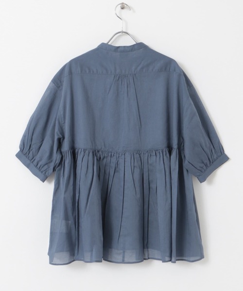 ARTS&SCIENCE 藍染め サイドギャザーブラウス セール】『UR TECH』ボイルサイドギャザーブラウス（シャツ