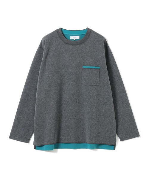 B:MING by BEAMS(ビーミングバイビームス)の「ダブルフェイス クルーネック カットソー(Tシャツ/カットソー・メンズ・ホワイト系その他5/チャコールグレー/ネイビー・S/M/L/XL)」の2枚目の写真