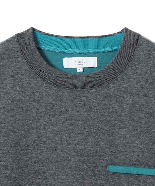 B:MING by BEAMS(ビーミングバイビームス)の「ダブルフェイス クルーネック カットソー(Tシャツ/カットソー・メンズ・ホワイト系その他5/チャコールグレー/ネイビー・S/M/L/XL)」の9枚目の写真