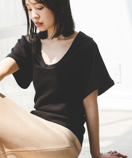 セール】BY MALENE BIRGER/バイマレーネビルガー リブUネックTEE（T