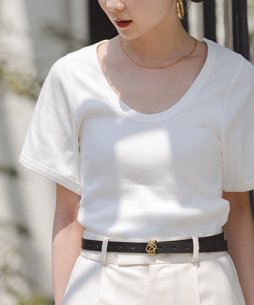 BY MALENE BIRGER/バイマレーネビルガー リブUネックTEE（T