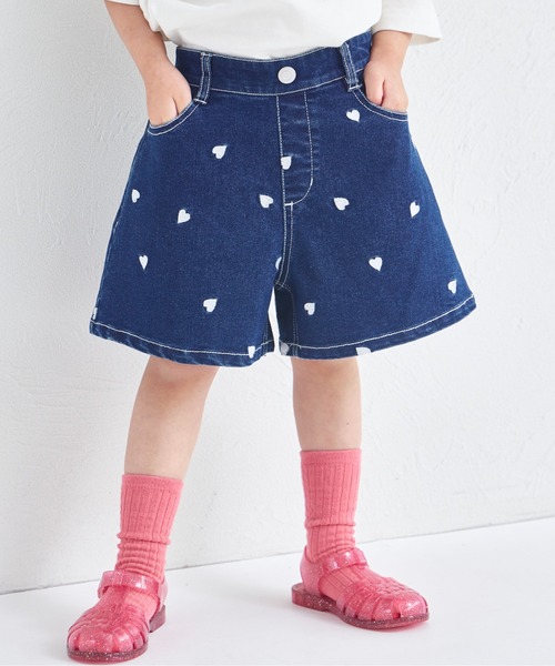 yukiemonうさぎ刺繍ハート型ポケット ショートパンツ yukiemonうさぎ刺繍ハート型ポケット ショートパンツ