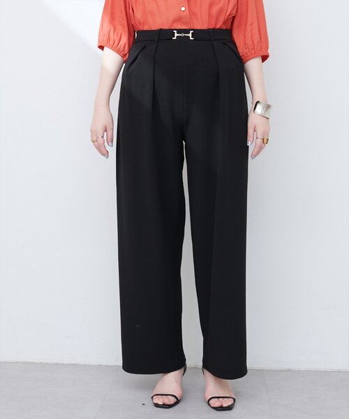 natural couture（ナチュラルクチュール）の「ビットベルトストレッチパンツ（その他パンツ・レディース・ネイビー/グレイッシュベージュ/ブラック・FREE）」の21枚目の写真