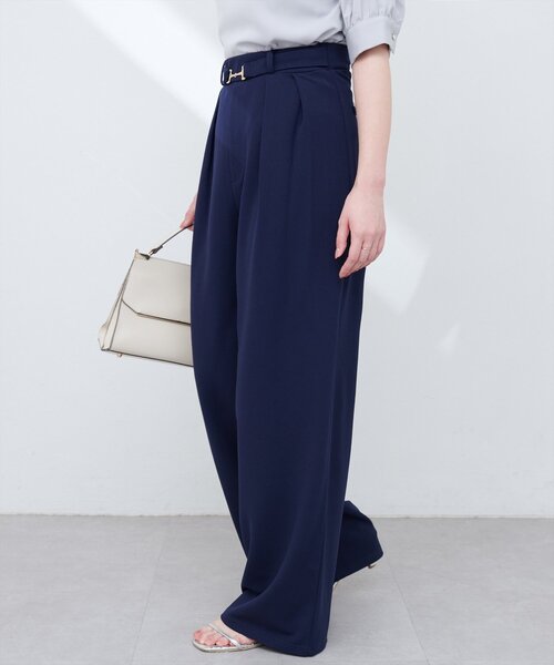 natural couture（ナチュラルクチュール）の「ビットベルトストレッチパンツ（その他パンツ・レディース・ネイビー/グレイッシュベージュ/ブラック・FREE）」の14枚目の写真