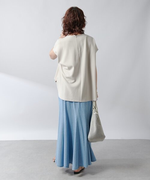 RIVE DROITE(リヴドロワ)の「【MONN.:.(モン)】ライトデニムマキシスカート(スカート・レディース・ブルー/サックスブルー・38/36)」の9枚目の写真