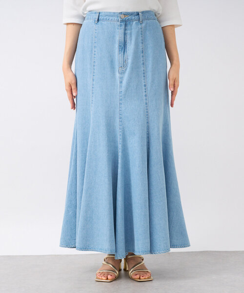 RIVE DROITE(リヴドロワ)の「【MONN.:.(モン)】ライトデニムマキシスカート(スカート・レディース・ブルー/サックスブルー・38/36)」の13枚目の写真