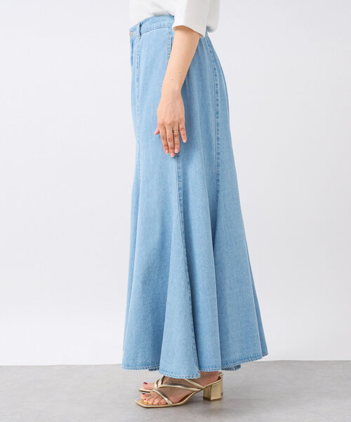 RIVE DROITE(リヴドロワ)の「【MONN.:.(モン)】ライトデニムマキシスカート(スカート・レディース・ブルー/サックスブルー・38/36)」の14枚目の写真