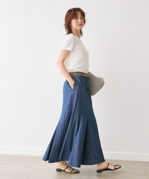 RIVE DROITE(リヴドロワ)の「【MONN.:.(モン)】ライトデニムマキシスカート(スカート・レディース・ブルー/サックスブルー・38/36)」の22枚目の写真