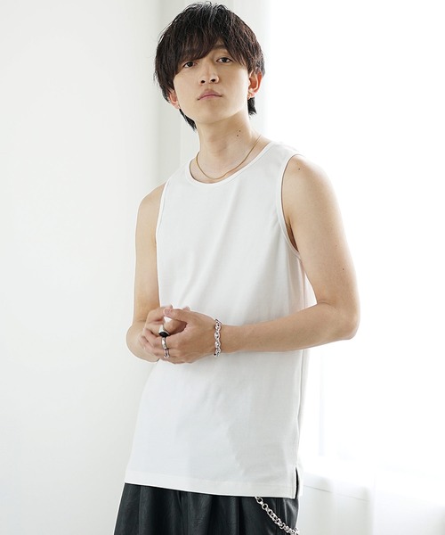 MinoriTY（マイノリティ）の「【MinoriTY】プレミアムコットンインナー専用タンクトップ メンズ フラットセミロング（タンクトップ・メンズ・ホワイト/ブラック・S/L/M）」の7枚目の写真