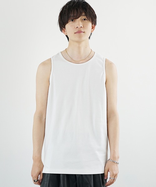 MinoriTY（マイノリティ）の「【MinoriTY】プレミアムコットンインナー専用タンクトップ メンズ フラットセミロング（タンクトップ・メンズ・ホワイト/ブラック・S/L/M）」の9枚目の写真