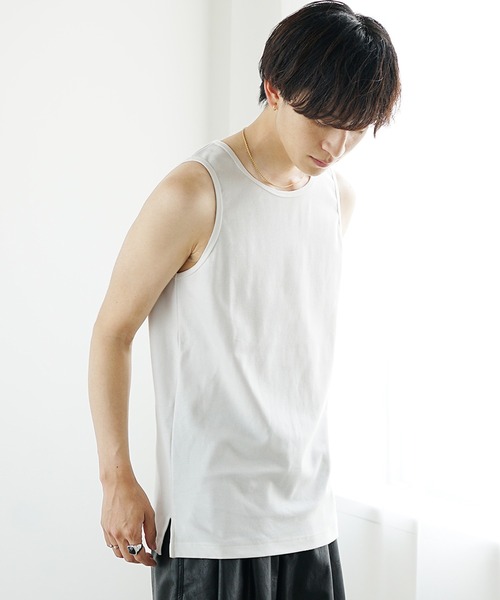 MinoriTY（マイノリティ）の「【MinoriTY】プレミアムコットンインナー専用タンクトップ メンズ フラットセミロング（タンクトップ・メンズ・ホワイト/ブラック・S/L/M）」の11枚目の写真