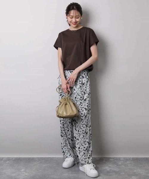 MK MICHEL KLEIN(エムケーミッシェルクラン)の「裾ドロストデザインカットソー/接触冷感/洗える(Tシャツ/カットソー・レディース・ブラウン系その他/グレイッシュベージュ/ホワイト/チャコールグレー・38)」の7枚目の写真