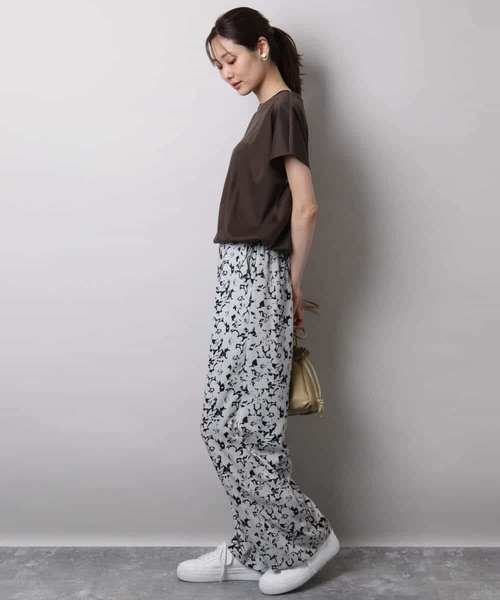 MK MICHEL KLEIN(エムケーミッシェルクラン)の「裾ドロストデザインカットソー/接触冷感/洗える(Tシャツ/カットソー・レディース・ブラウン系その他/グレイッシュベージュ/ホワイト/チャコールグレー・38)」の8枚目の写真