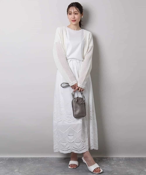 MK MICHEL KLEIN(エムケーミッシェルクラン)の「裾ドロストデザインカットソー/接触冷感/洗える(Tシャツ/カットソー・レディース・ブラウン系その他/グレイッシュベージュ/ホワイト/チャコールグレー・38)」の13枚目の写真