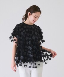 Jayro（ジャイロ）の「フラワーチュール重ねプルオーバー（Tシャツ/カットソー）」