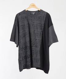 tシャツ モーツァルトスコアＰ天竺　切替ワイドＴ レディース メンズ gomme tシャツ モーツァルトスコアP天竺 ステップT レディース