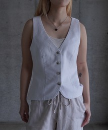 grapevine by k3（グレープバインバイケースリー）の「Linen blend tailored vest（ベスト）」