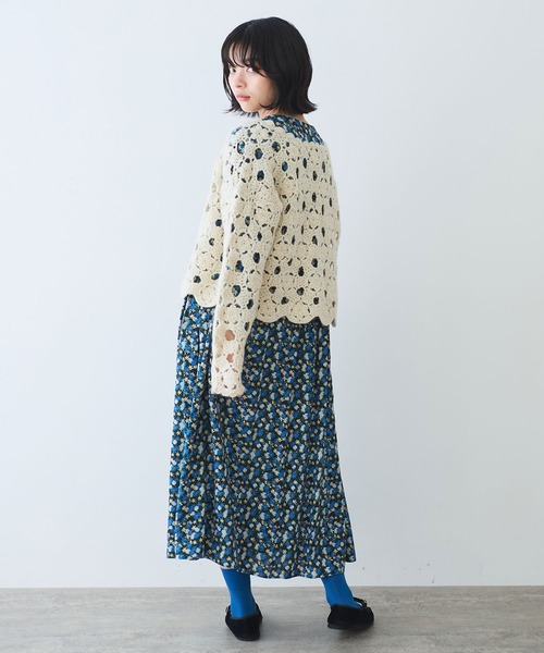 bulle de savon（ビュルデサボン）の「ネパールハンドニット かぎ針レース カーディガン（カーディガン/ボレロ・レディース・ホワイト/レッド/ブラック・FREE）」の12枚目の写真