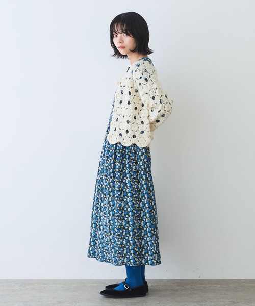 bulle de savon（ビュルデサボン）の「ネパールハンドニット かぎ針レース カーディガン（カーディガン/ボレロ・レディース・ホワイト/レッド/ブラック・FREE）」の13枚目の写真