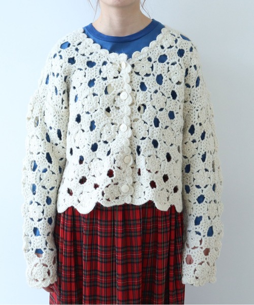 セール】ネパールハンドニット かぎ針レース カーディガン