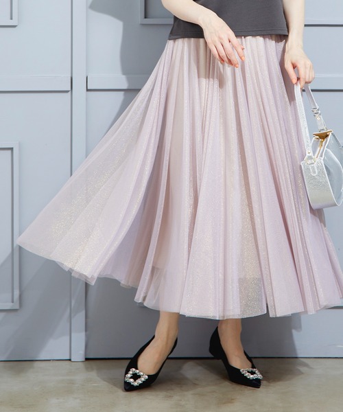 12Twelve Agenda（トゥエルブ　アジェンダ）の「ラメチュールボリュームギャザースカート（スカート・レディース・ライトグレー/ピンク・M）」の12枚目の写真