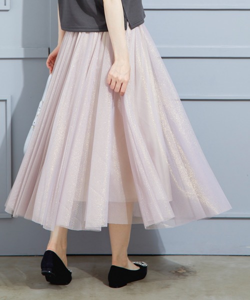 12Twelve Agenda（トゥエルブ　アジェンダ）の「ラメチュールボリュームギャザースカート（スカート・レディース・ライトグレー/ピンク・M）」の14枚目の写真