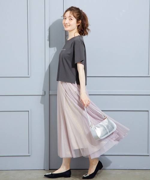 12Twelve Agenda（トゥエルブ　アジェンダ）の「ラメチュールボリュームギャザースカート（スカート・レディース・ライトグレー/ピンク・M）」の19枚目の写真