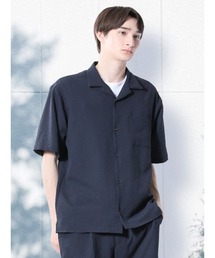 m.f.editorial | 【マシンウォッシャブル】m.f.エディトリアル メンズ circle motion Air オープンカラーストレッチ半袖シャツ(セットアップ可能)(シャツ/ブラウス)