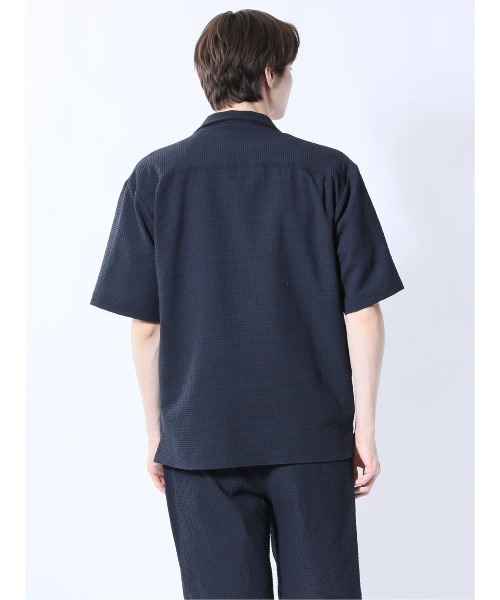 m.f.editorial（エムエフエディトリアル）の「【マシンウォッシャブル】m.f.エディトリアル メンズ circle motion Air オープンカラーストレッチ半袖シャツ(セットアップ可能)（シャツ/ブラウス・メンズ・ブラック/ネイビー・X-LARGE/LARGE/MEDIUM）」の11枚目の写真