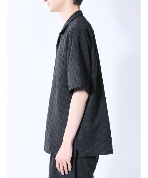 m.f.editorial（エムエフエディトリアル）の「【マシンウォッシャブル】m.f.エディトリアル メンズ circle motion Air オープンカラーストレッチ半袖シャツ(セットアップ可能)（シャツ/ブラウス・メンズ・ブラック/ネイビー・X-LARGE/LARGE/MEDIUM）」の16枚目の写真