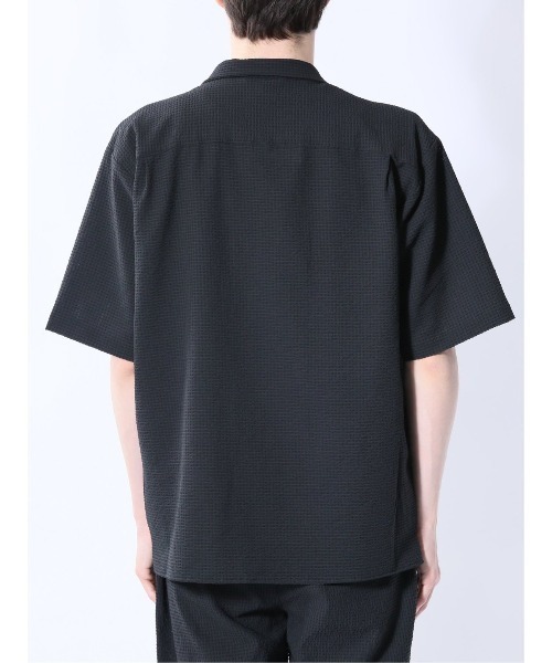 m.f.editorial（エムエフエディトリアル）の「【マシンウォッシャブル】m.f.エディトリアル メンズ circle motion Air オープンカラーストレッチ半袖シャツ(セットアップ可能)（シャツ/ブラウス・メンズ・ブラック/ネイビー・X-LARGE/LARGE/MEDIUM）」の17枚目の写真