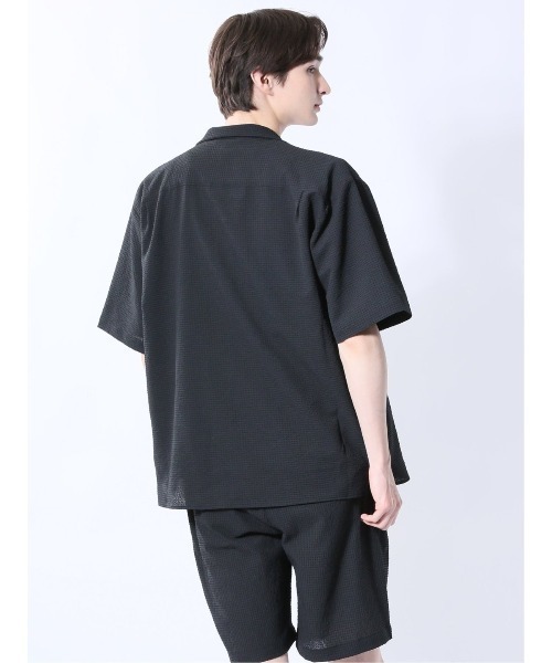 m.f.editorial（エムエフエディトリアル）の「【マシンウォッシャブル】m.f.エディトリアル メンズ circle motion Air オープンカラーストレッチ半袖シャツ(セットアップ可能)（シャツ/ブラウス・メンズ・ブラック/ネイビー・X-LARGE/LARGE/MEDIUM）」の22枚目の写真