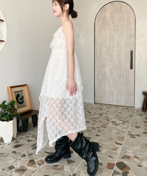 フラワー レース キャミソール ワンピース ドレス フラワーレースキャミワンピース Ivory – honono for mom&baby