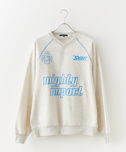 SUGGESTION（サジェッション）の「SUGGESTION/サジェッション サッカー デザイン トレーナー（スウェット・メンズ・ネイビー×ホワイト/ブラック×ホワイト/グレー×サックスブルー/グレー系その他/ブラック×グレー・M/L）」の4枚目の写真