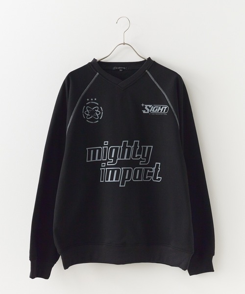 SUGGESTION（サジェッション）の「SUGGESTION/サジェッション サッカー デザイン トレーナー（スウェット・メンズ・ネイビー×ホワイト/ブラック×ホワイト/グレー×サックスブルー/グレー系その他/ブラック×グレー・M/L）」の2枚目の写真