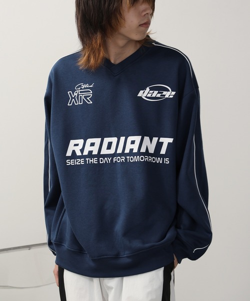 SUGGESTION（サジェッション）の「SUGGESTION/サジェッション サッカー デザイン トレーナー（スウェット・メンズ・ネイビー×ホワイト/ブラック×ホワイト/グレー×サックスブルー/グレー系その他/ブラック×グレー・M/L）」の8枚目の写真