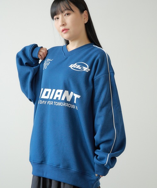 SUGGESTION（サジェッション）の「SUGGESTION/サジェッション サッカー デザイン トレーナー（スウェット・メンズ・ネイビー×ホワイト/ブラック×ホワイト/グレー×サックスブルー/グレー系その他/ブラック×グレー・M/L）」の10枚目の写真