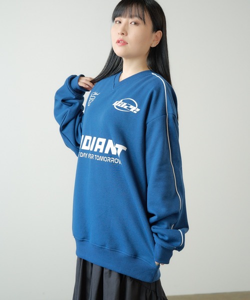 SUGGESTION（サジェッション）の「SUGGESTION/サジェッション サッカー デザイン トレーナー（スウェット・メンズ・ネイビー×ホワイト/ブラック×ホワイト/グレー×サックスブルー/グレー系その他/ブラック×グレー・M/L）」の11枚目の写真