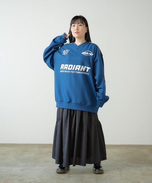 SUGGESTION（サジェッション）の「SUGGESTION/サジェッション サッカー デザイン トレーナー（スウェット・メンズ・ネイビー×ホワイト/ブラック×ホワイト/グレー×サックスブルー/グレー系その他/ブラック×グレー・M/L）」の13枚目の写真