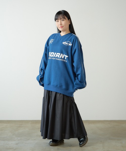 SUGGESTION（サジェッション）の「SUGGESTION/サジェッション サッカー デザイン トレーナー（スウェット・メンズ・ネイビー×ホワイト/ブラック×ホワイト/グレー×サックスブルー/グレー系その他/ブラック×グレー・M/L）」の14枚目の写真